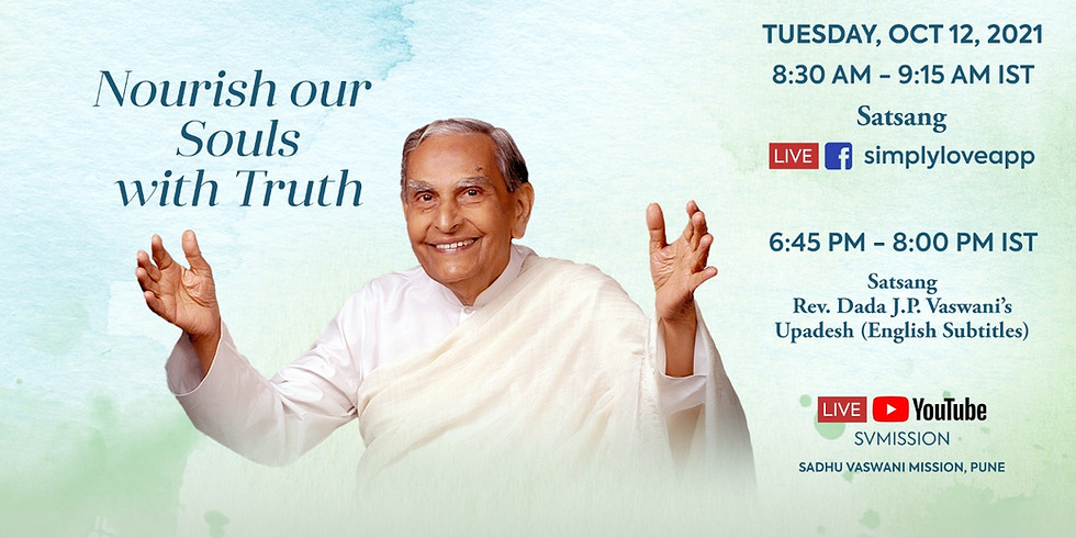 Sacred 12th October 2021 | LIVE Satsang & Dada Vaswani's Upadesh (subtitles)