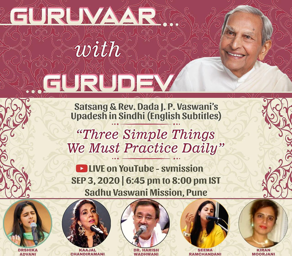 Three Simple Things We Must Practice Daily | Thursday Online Satsang & Dada Vaswani's Upadesh (Subtitles)