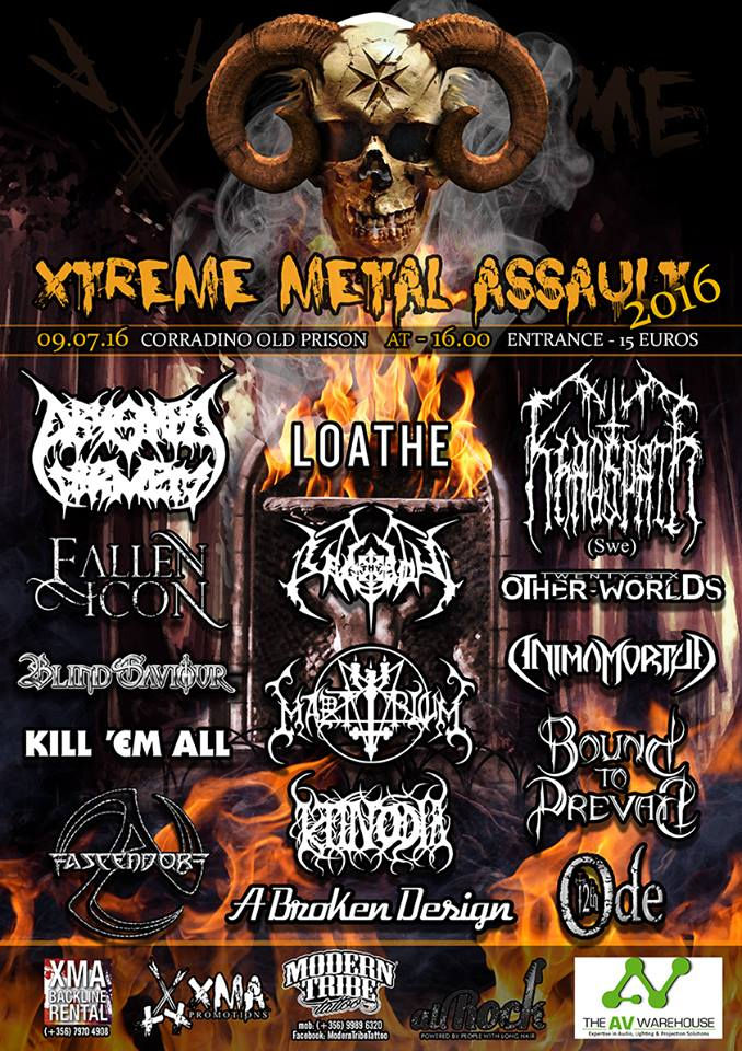 The poster for the 2016 X-Treme Metal Assault festival