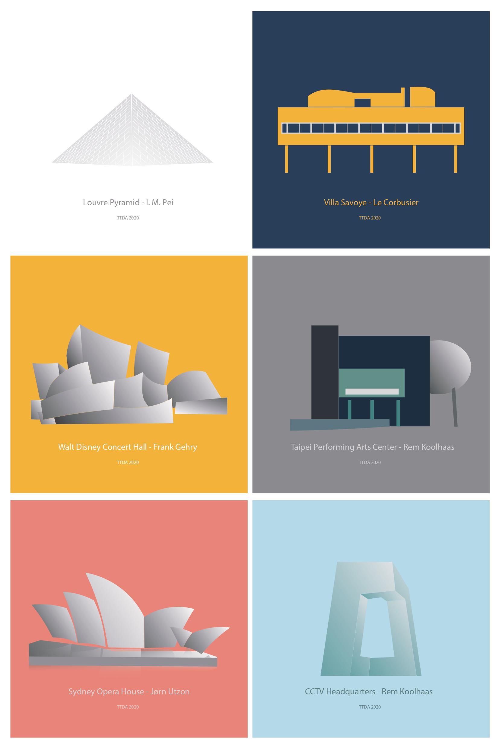 現代建築系列 貼紙