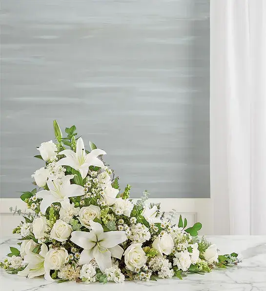 Thumbnail: Asymmetrical Cremation Arrangement- All White