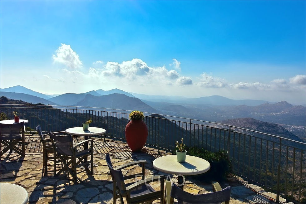 View of Panoramic Balcony, Rotonda Restaurant, Naxos, Greece