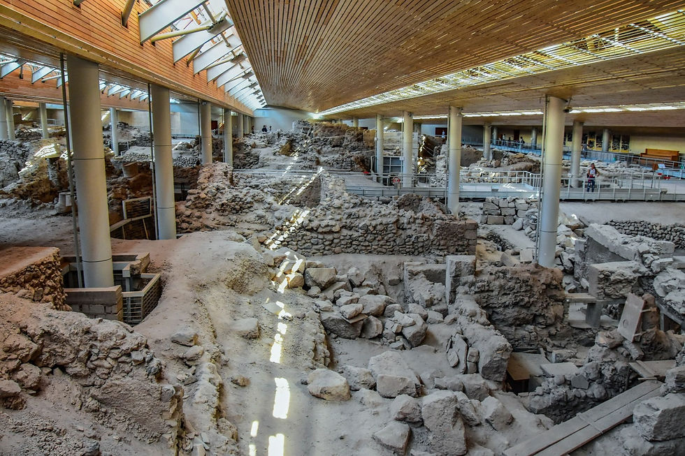 The archeological site of Akrotiri, Santorini, Greece