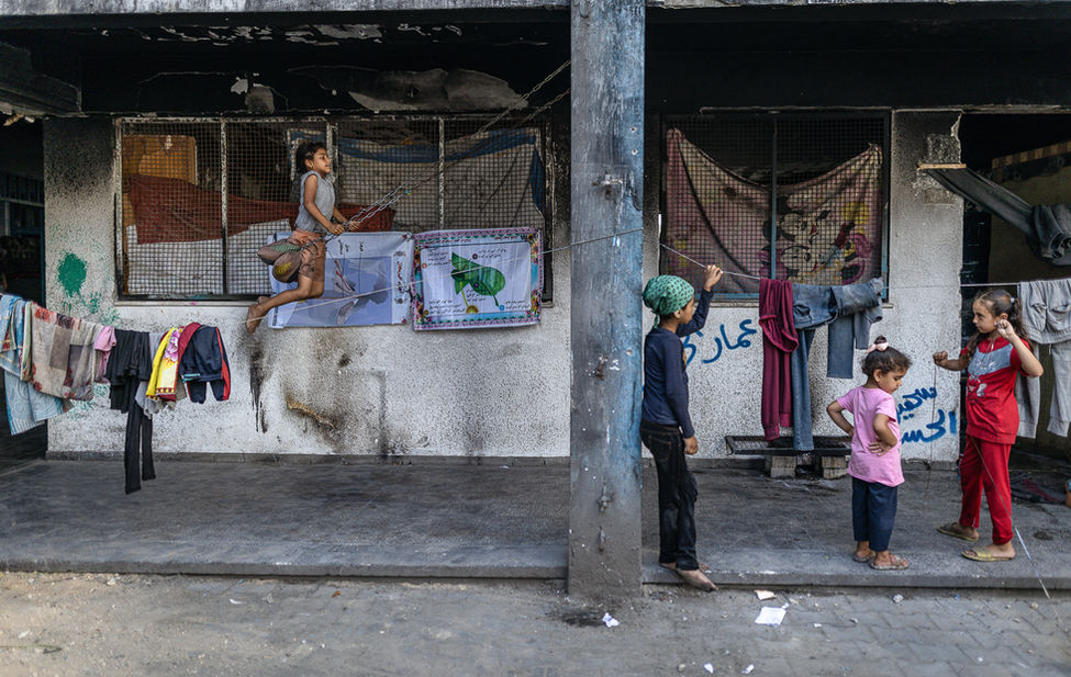 Documentary photograph of Palestinian children playing in Gaza.