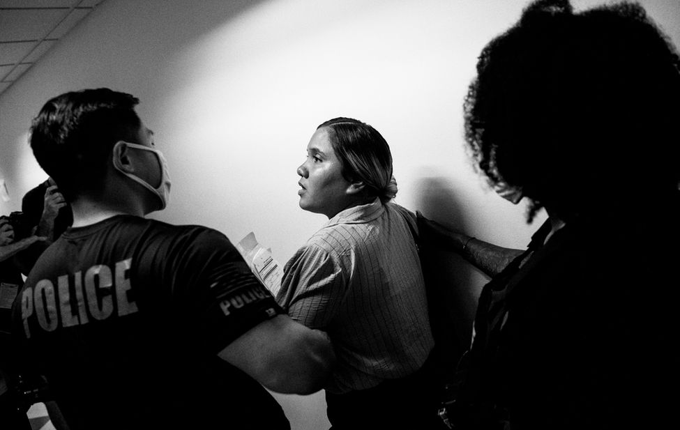 Documentary photograph of deportations in New York.
