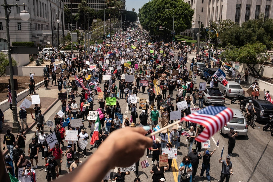 Documentary photograph of ICE protests in LA.