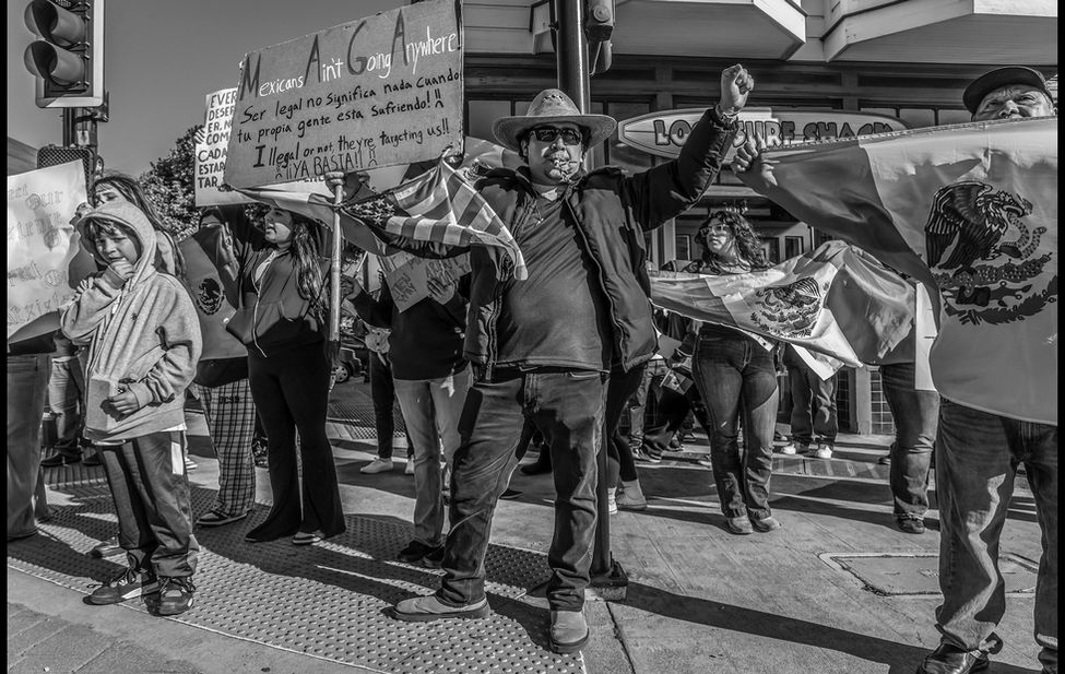 Documentary photograph of immigration protests in California.