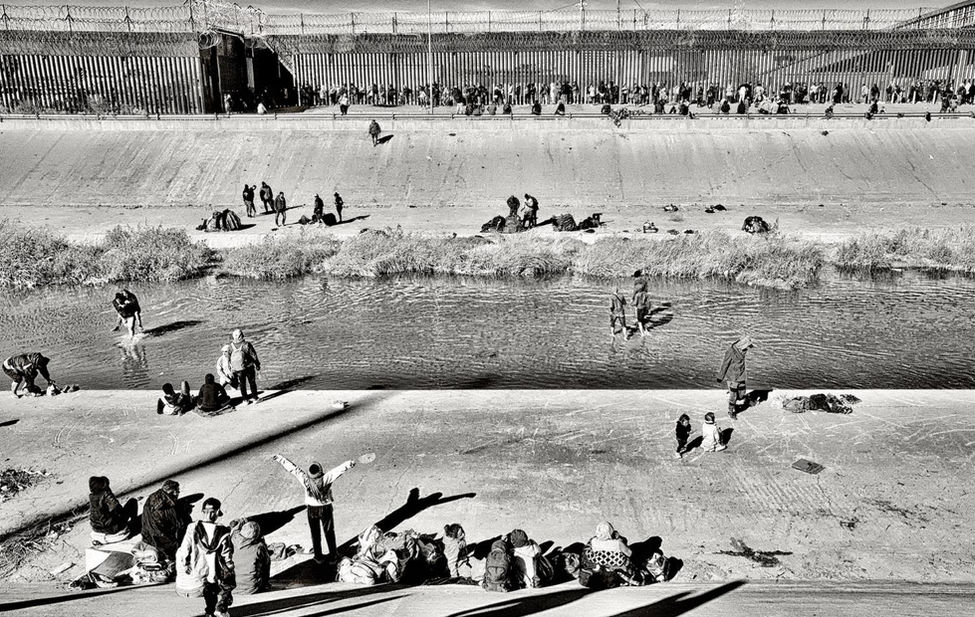 Documentary photograph of migrants seeking asylum.