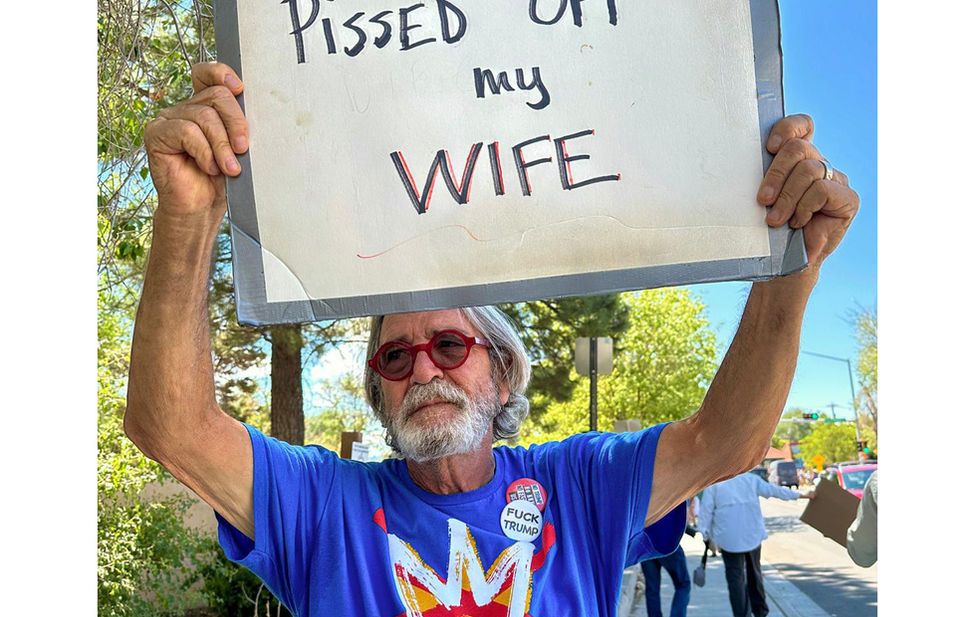 Documentary photograph of Trump protests across New Mexico.