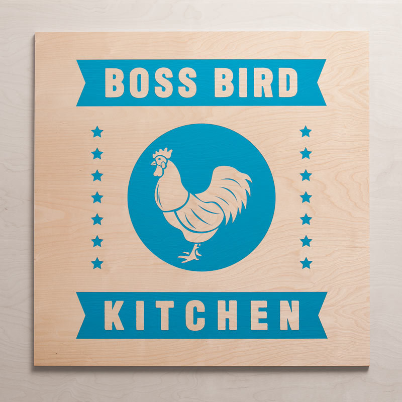 Engraved Chicken Restaurant Sign