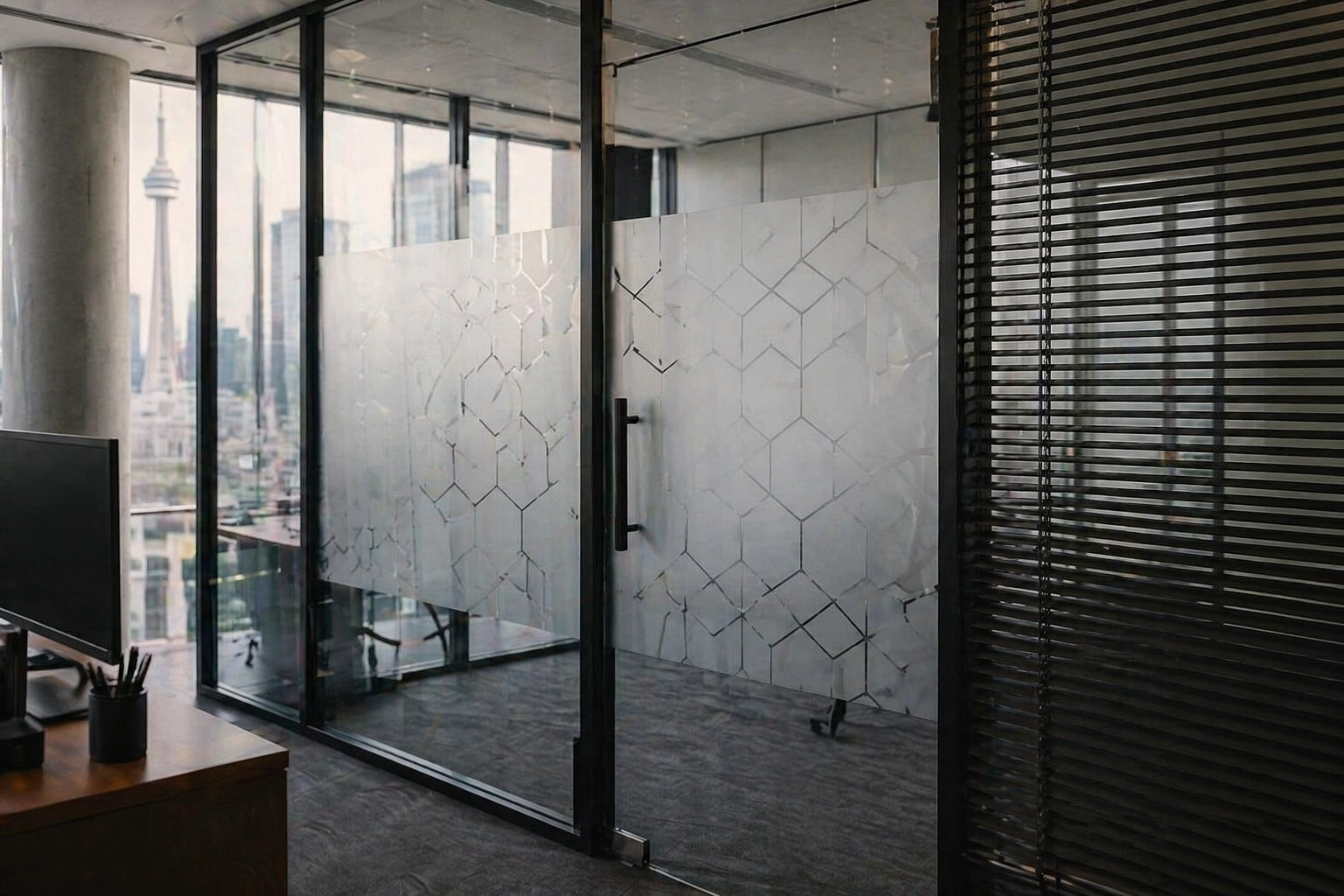 Office Privacy Film in Toronto: Frosted Glass vs. Blinds
