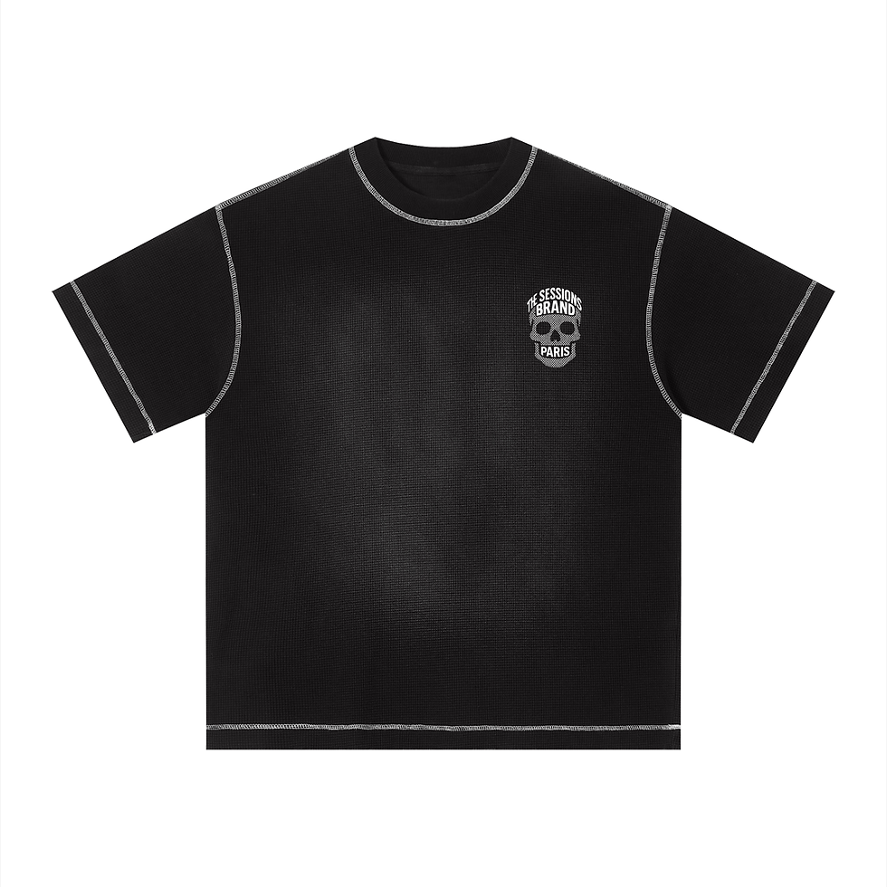 Miniatura: Unisex Sunfade Waffle Boxy T-Shirt