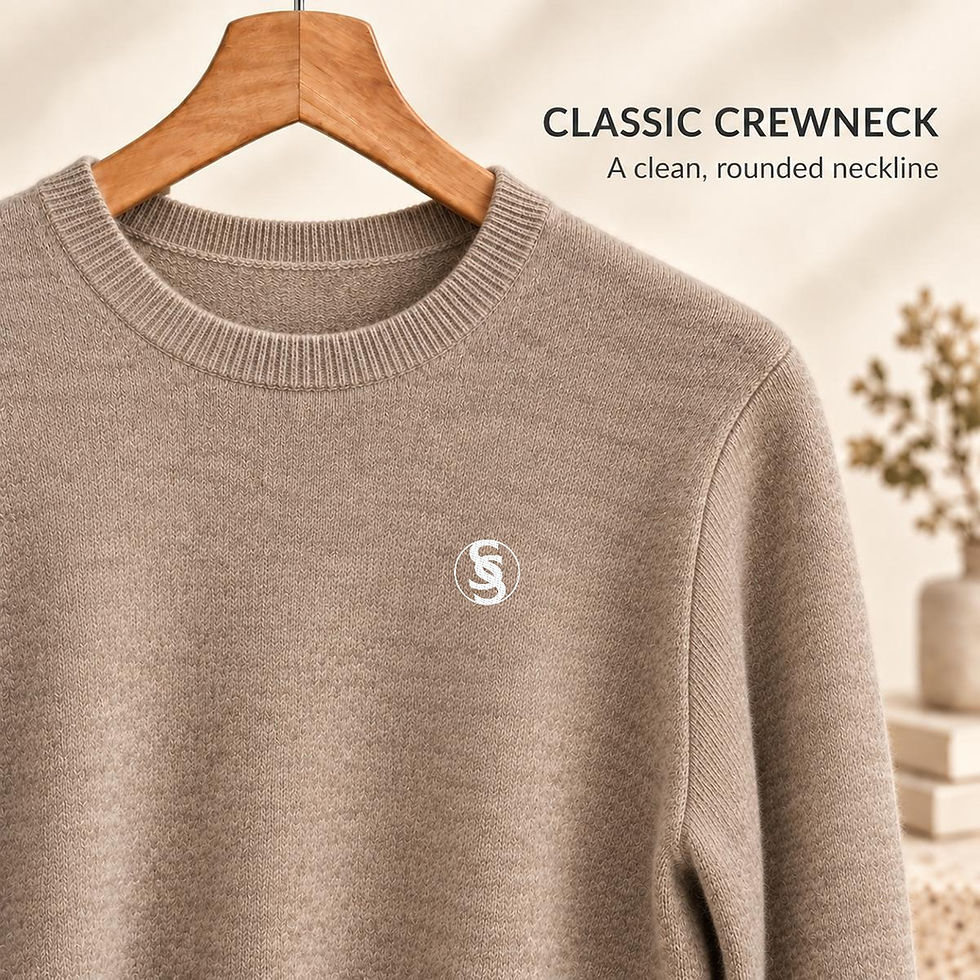 Thumbnail: SS Unisex Soft Wool-Blend Crewneck Knit Sweater | Embroidery