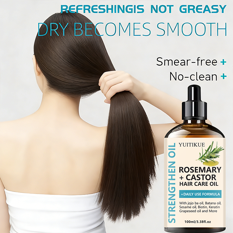 Thumbnail: YUITIKUE Rosemary + Castor Strengthening Hair Oil - Daily Use Hair Care Oil with