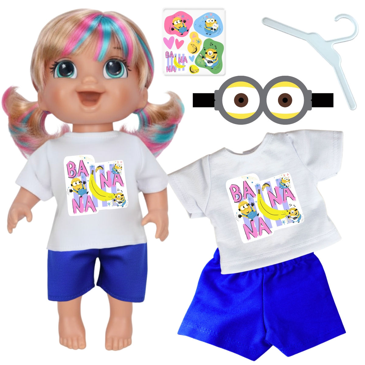 KIT ROUPA BABY ALIVE - MINIONS BANANA