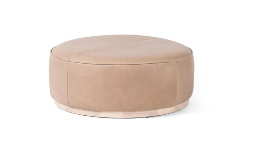 Large Round Ottoman Leather | blakematthewdesign