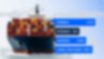 Container ship at sea with colorful cargo, text overlay showing changes: Panmax +211%, Aframax -16%, Capesize +108%, Large Container +160%.