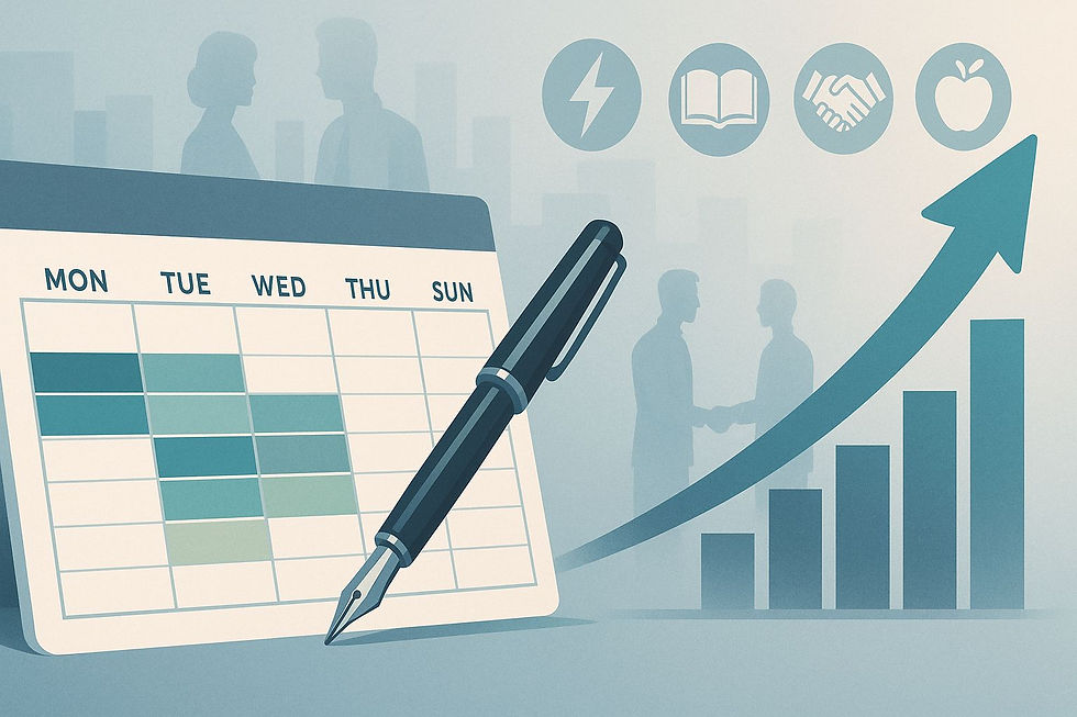 The equipment finance brokers who consistently outperform their peers don't just work harder—they've mastered the art of weekly structure and daily habits that compound personal and professional success.