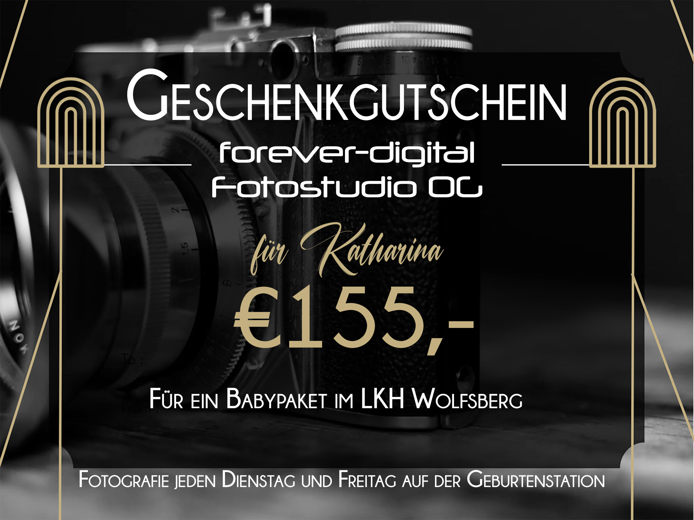 Gutschein für ein Babypaket / Babyfotografie im  LKH Wolfsberg