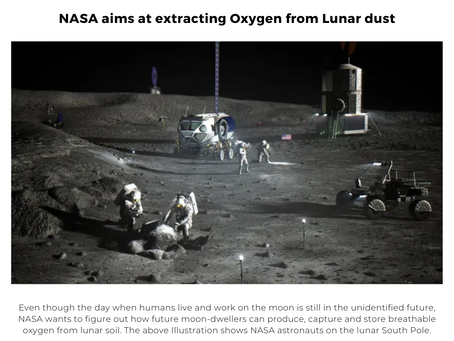 NASA aims at extracting Oxygen from Lunar dust