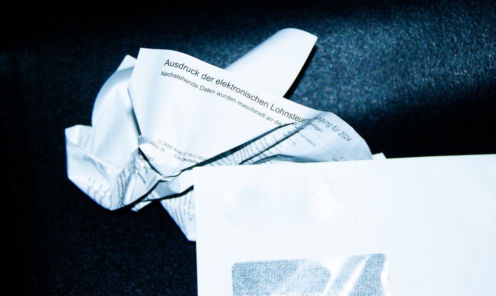 Zerknüllte Lohnsteuerbescheinigung