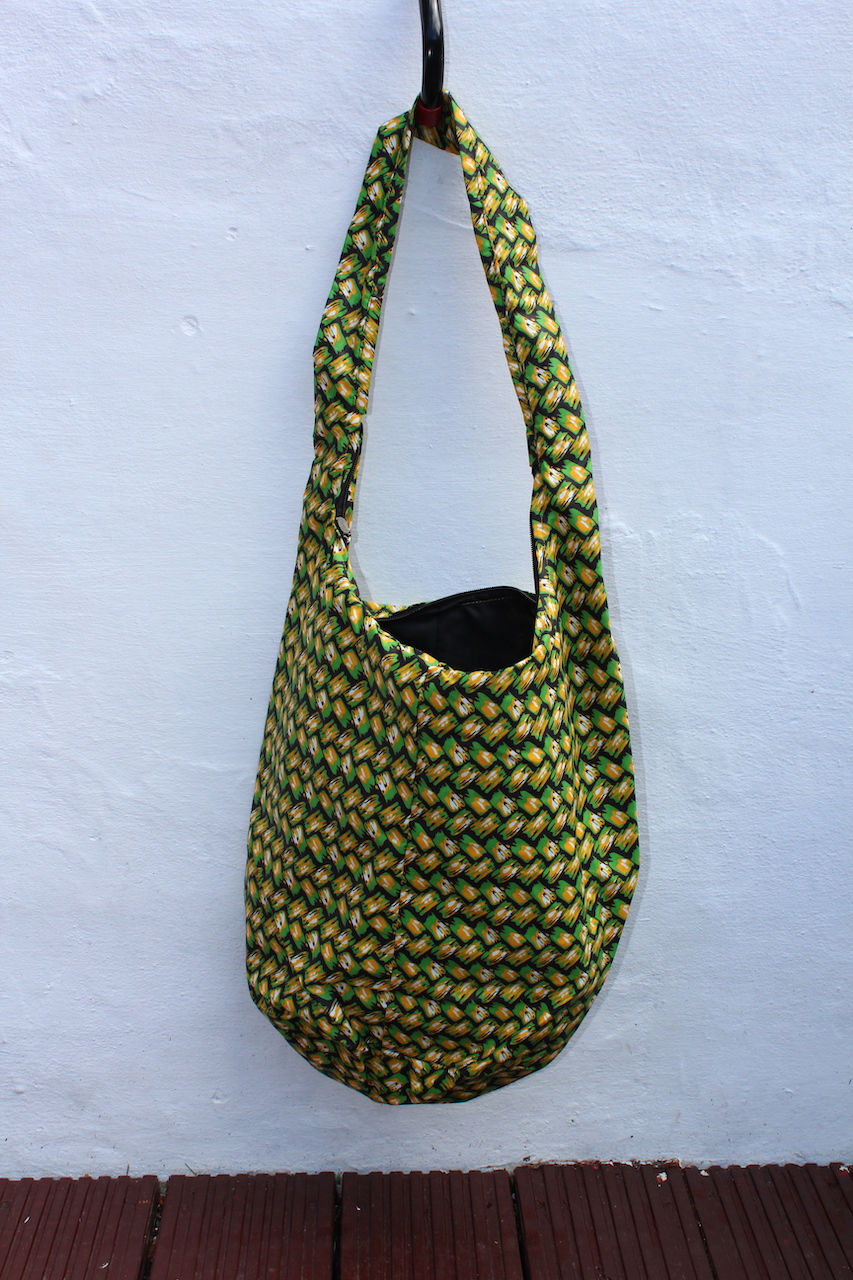 Thumbnail: African Print Shopper Bag -Green Splash buy ArtAndPatterns.com