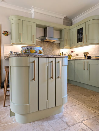 Refinished kitchen with new Corston Antique Brass handles in Bonvilston