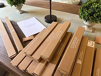 Corston Architectural Detail hardware in its original packaging, selected to complement the Farrow & Ball Treron cabinetry during a bespoke kitchen refinement project in Heath, Cardiff.
