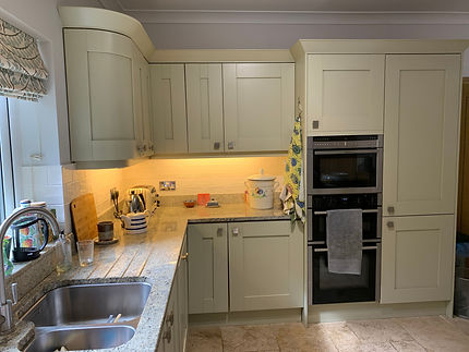 Before photo of Bonvilston kitchen before colour and hardware refinement