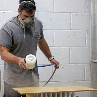 Drew Roberts of Bespke Spray Studio in the booth