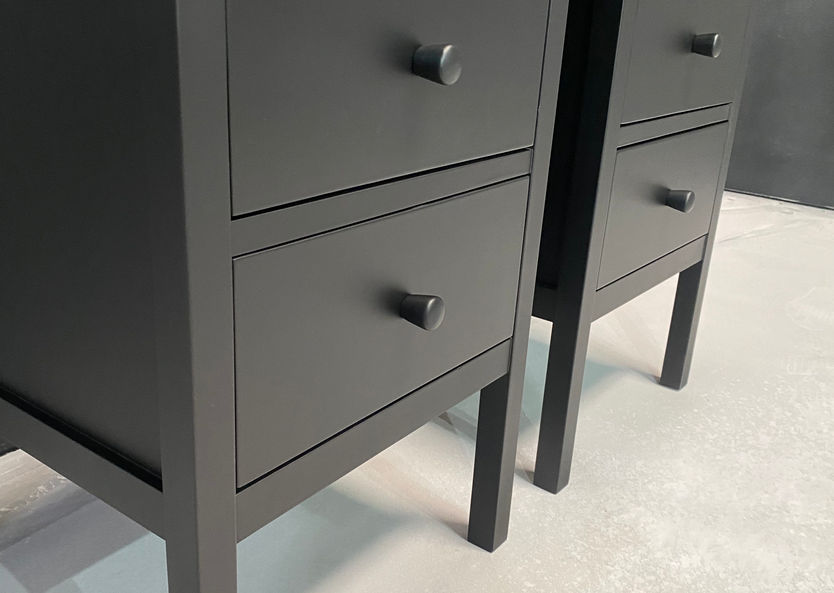Bedroom side table spray finish by Bespoke Spray Shop Cardiff, South Wales