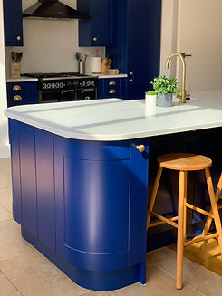 kitchen island sprayed blue.JPG