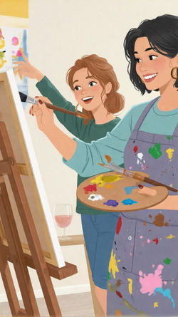 Clase de pintura y cócteles