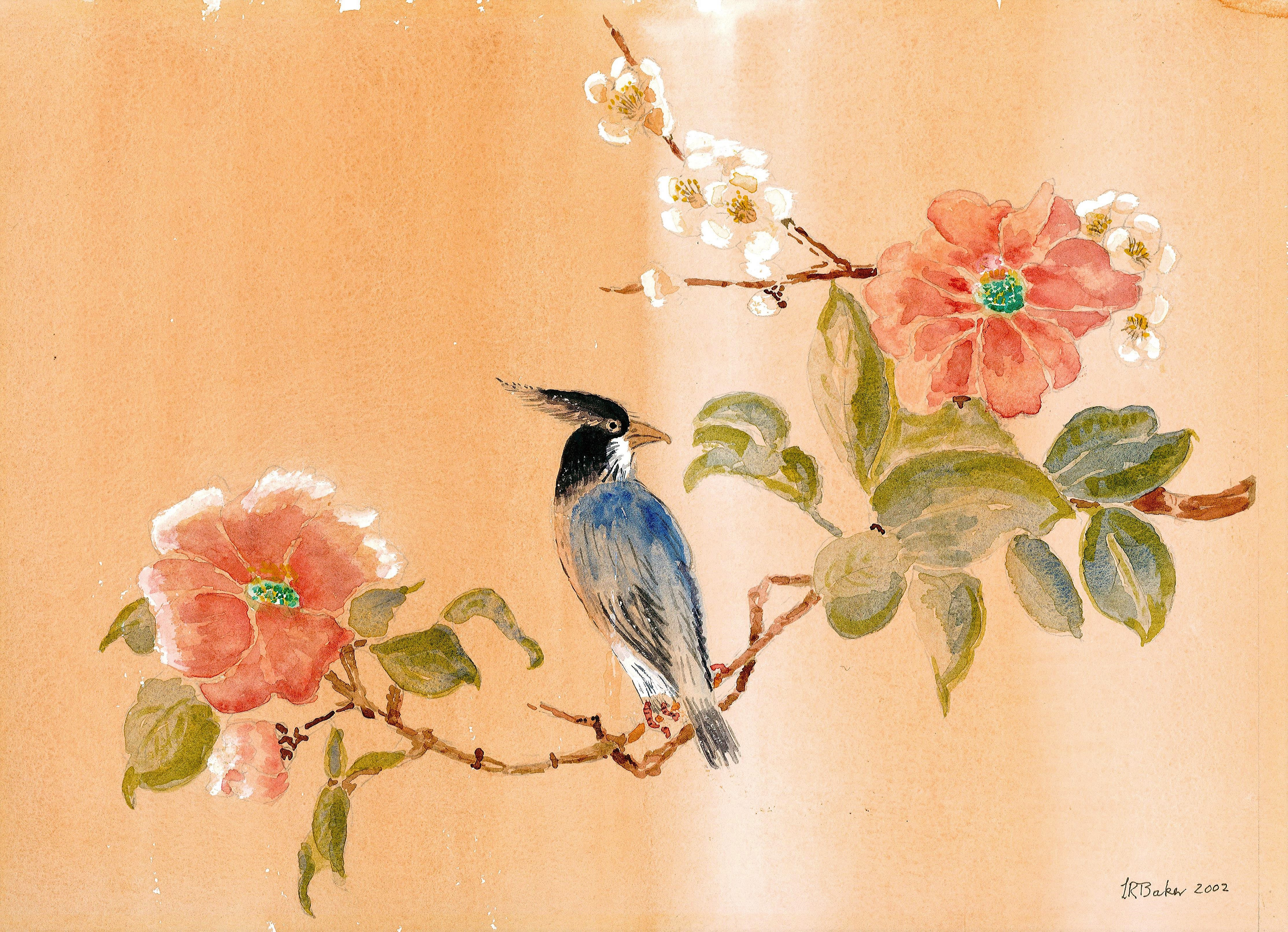 Flowers and Bird
