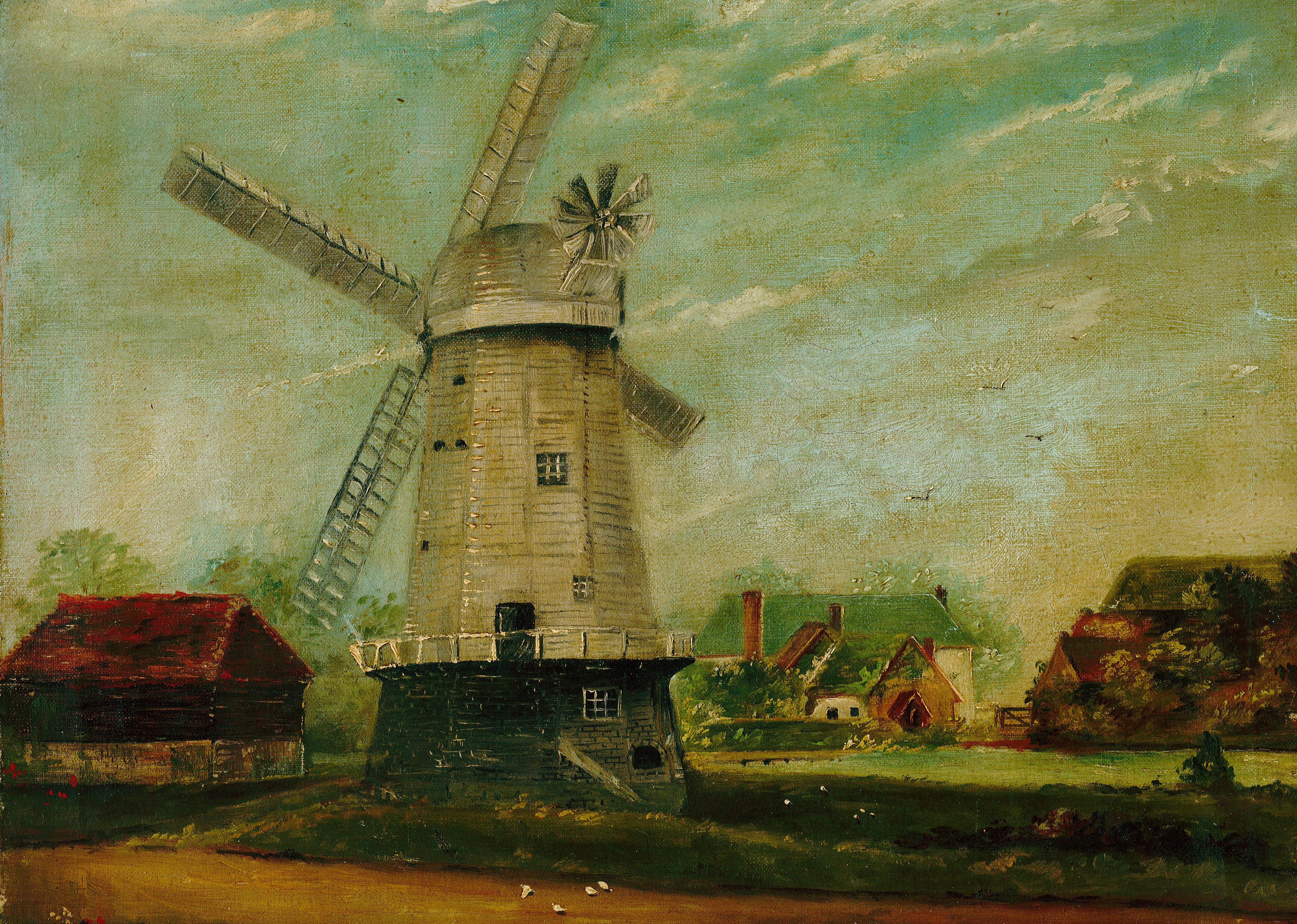 Windmill and Houses