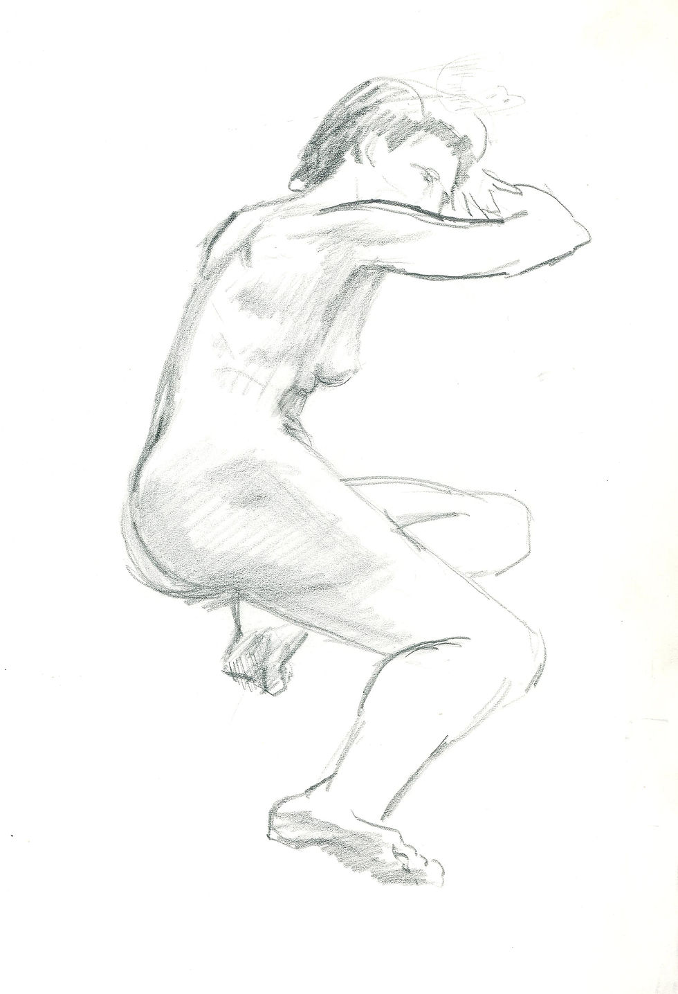 Oturan Çıplak Bir Kadın