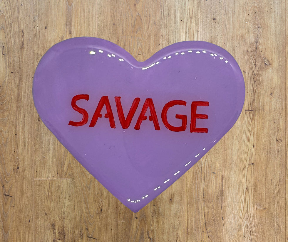 Cute Purple Love Heart Savage Coaster