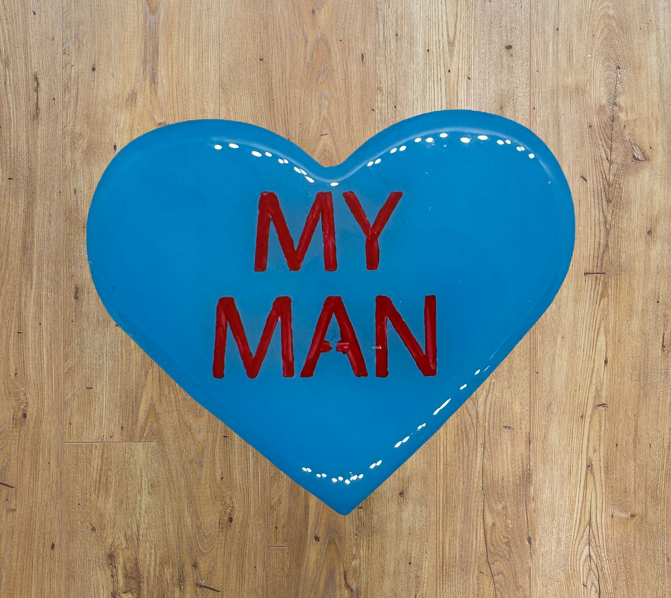 Cute Blue Love Heart My Man Coaster