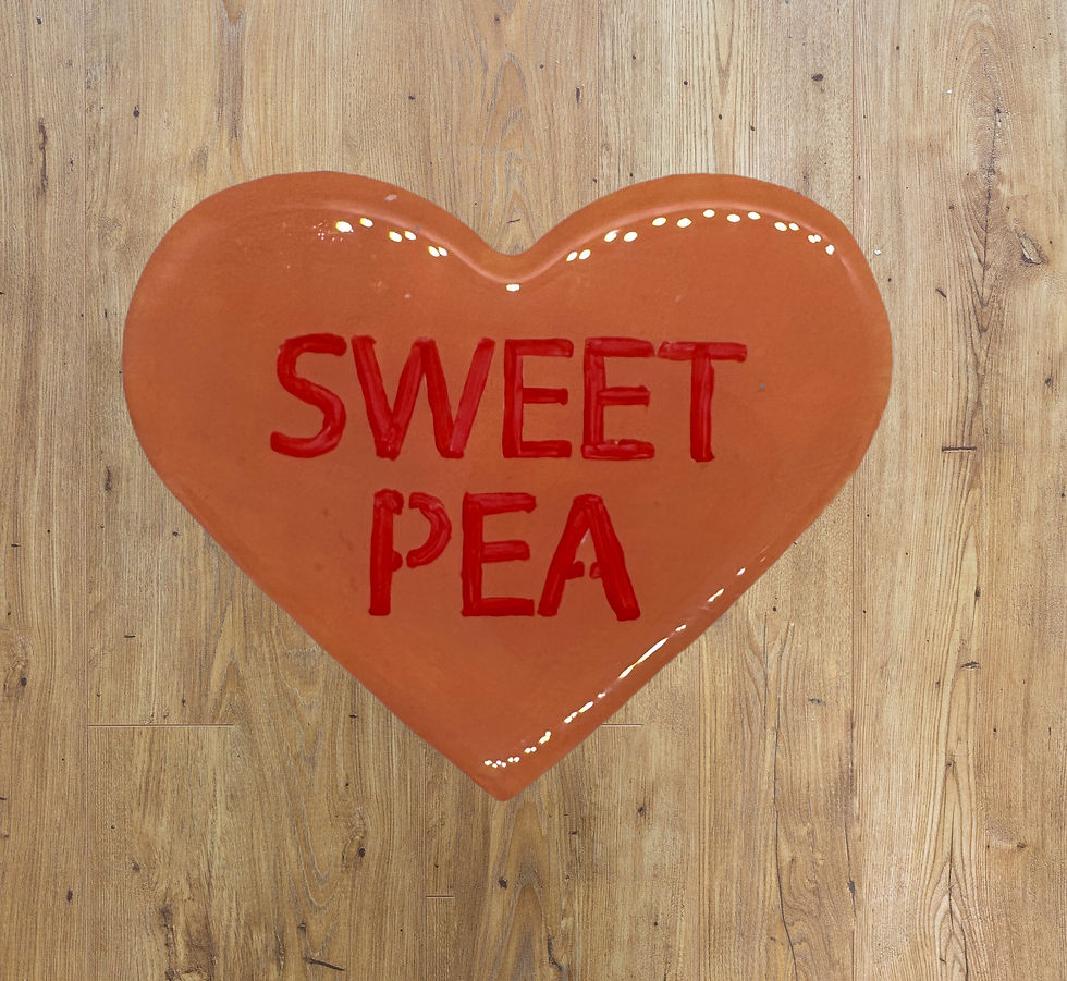 Cute Orange Love Heart Sweet Pea Coaster