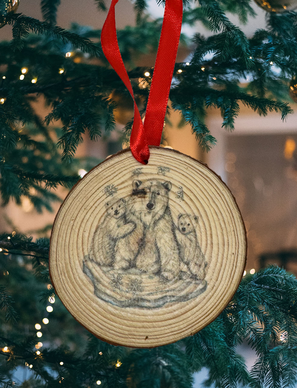 Wooden Polar Bear Ornament