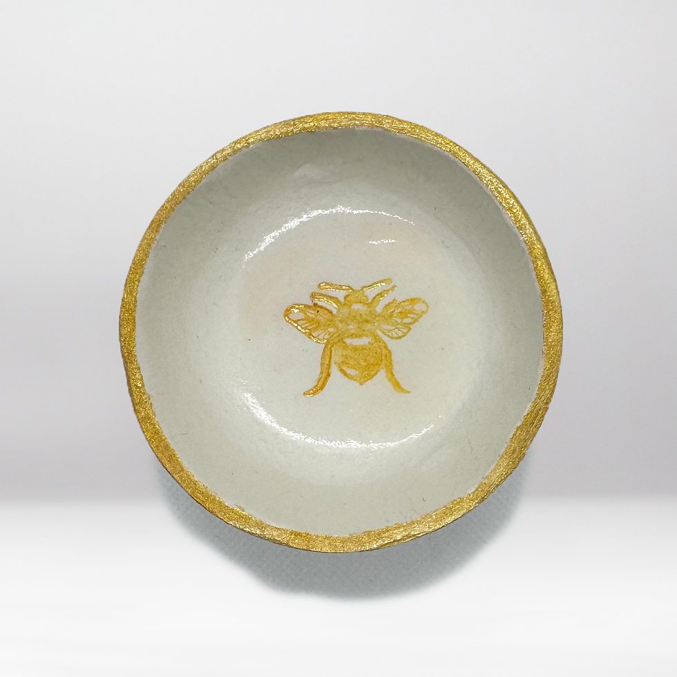 Small Ring Trinket Dish Golden Bee