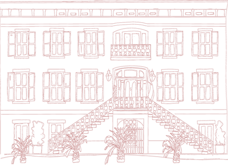 Line drawing of architecture