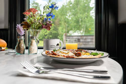 A sunny breakfast on the porch