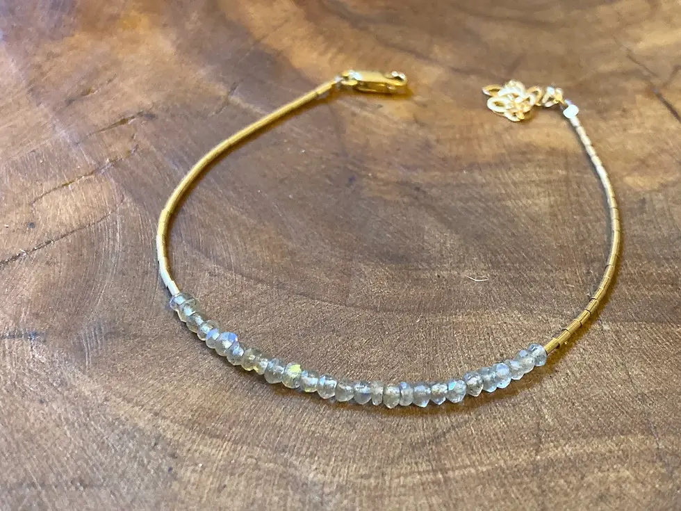 Thumbnail: Labradorite gold filled bracelet