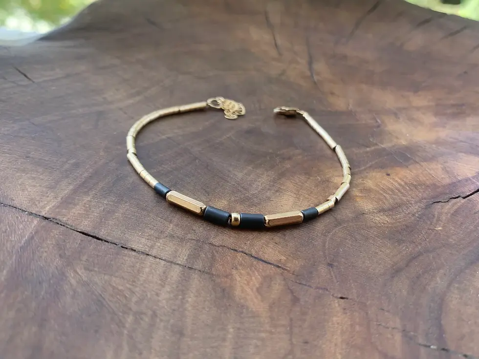 hematite 14kt goldfilled bracelet, chunky