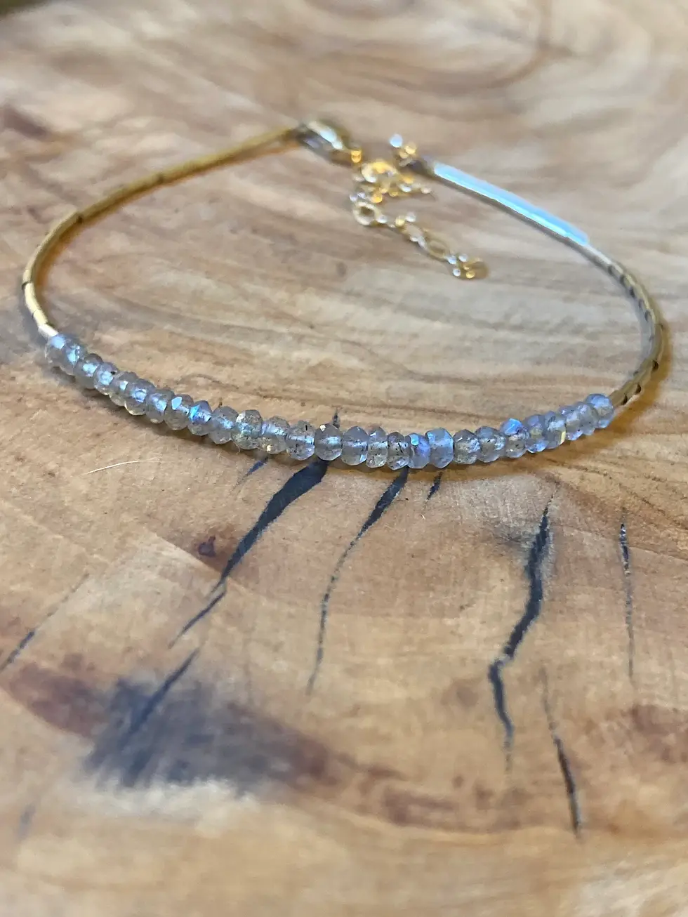 Thumbnail: Labradorite gold filled bracelet