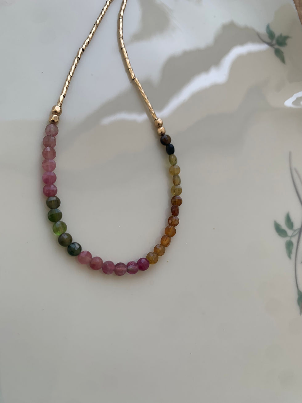 Thumbnail:  Tourmaline 14kt goldfilled necklace