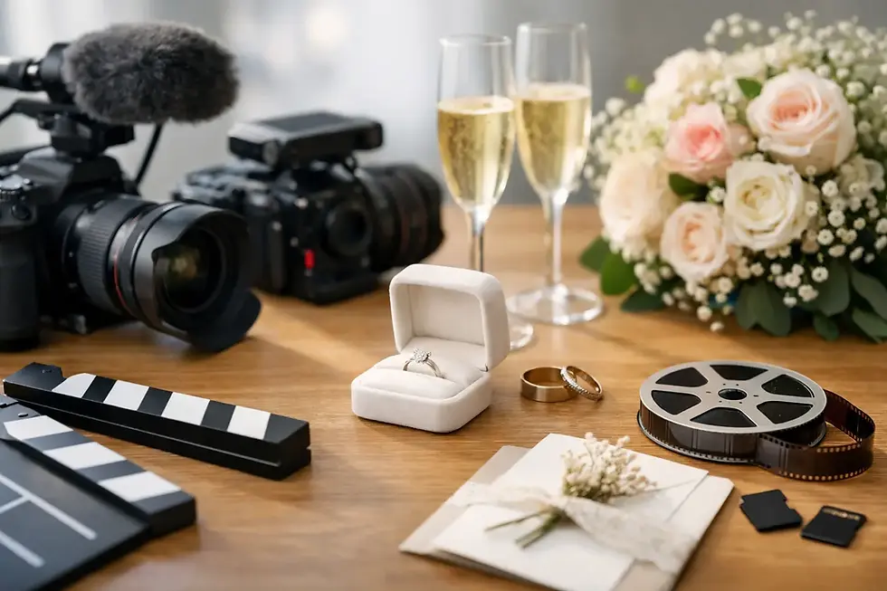 guide to wedding film packages showing cinematic wedding video coverage and editing