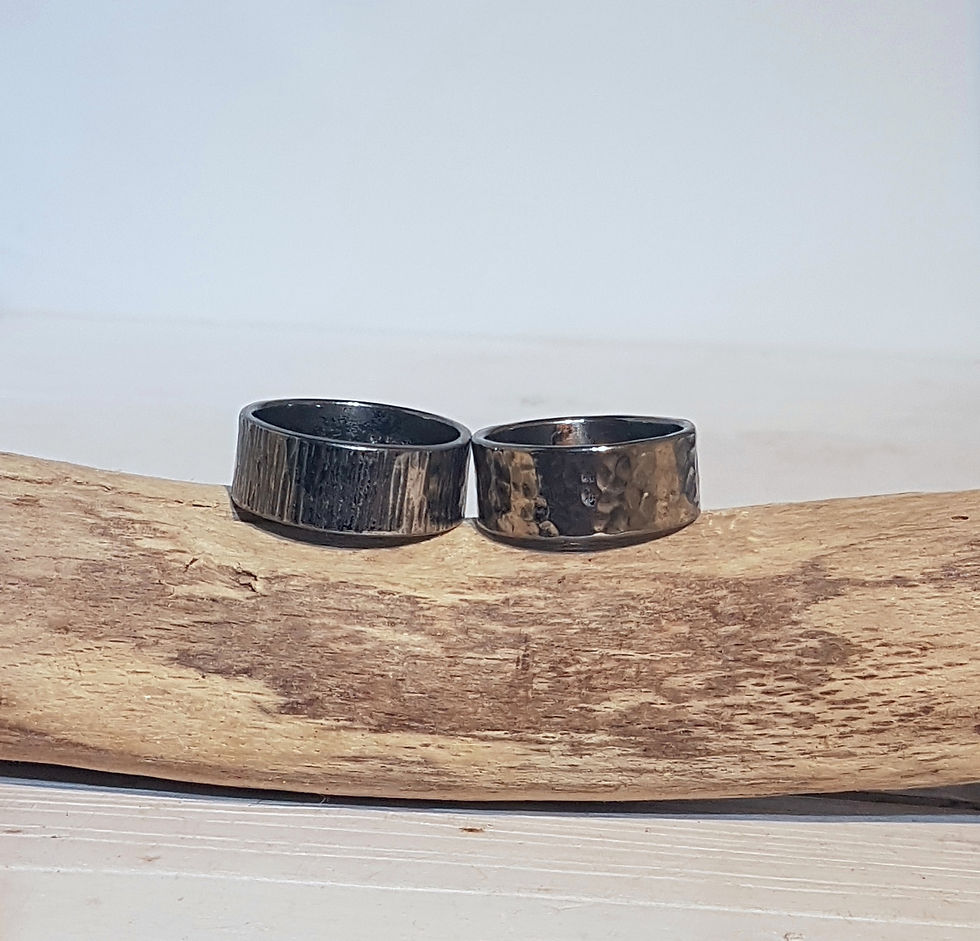 Jim's solid silver oxidised rings