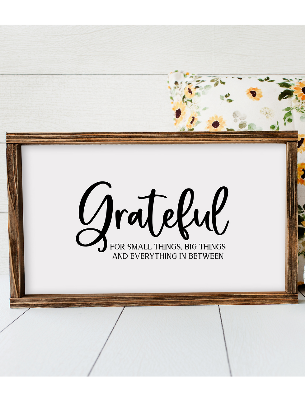“Grateful for Small Things, Big Things, and Everything” wall sign – handmade inspirational décor for kitchens, bedrooms, or l